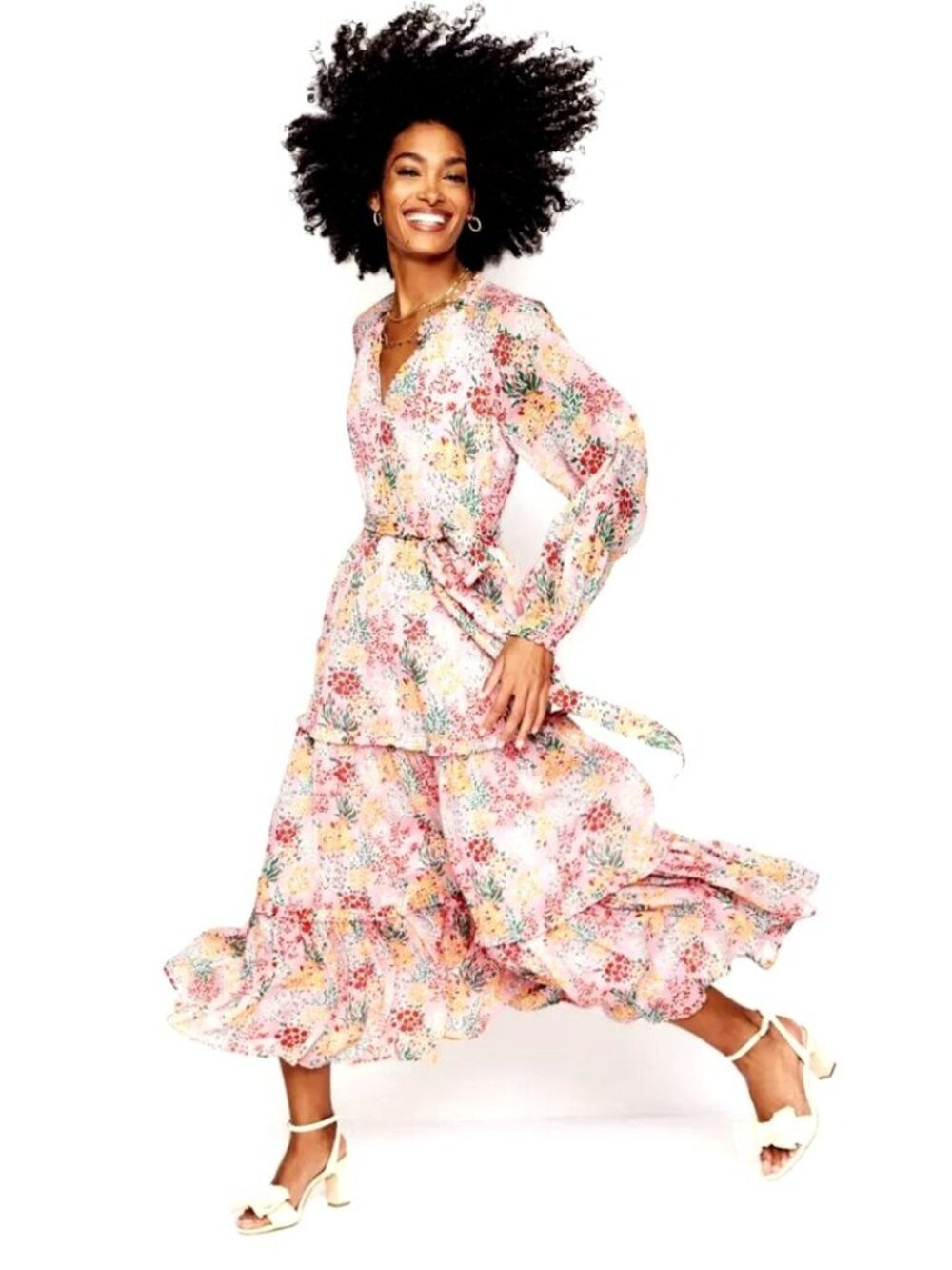 Boden Ruffle Smocked Midi Dress Size 6P New
